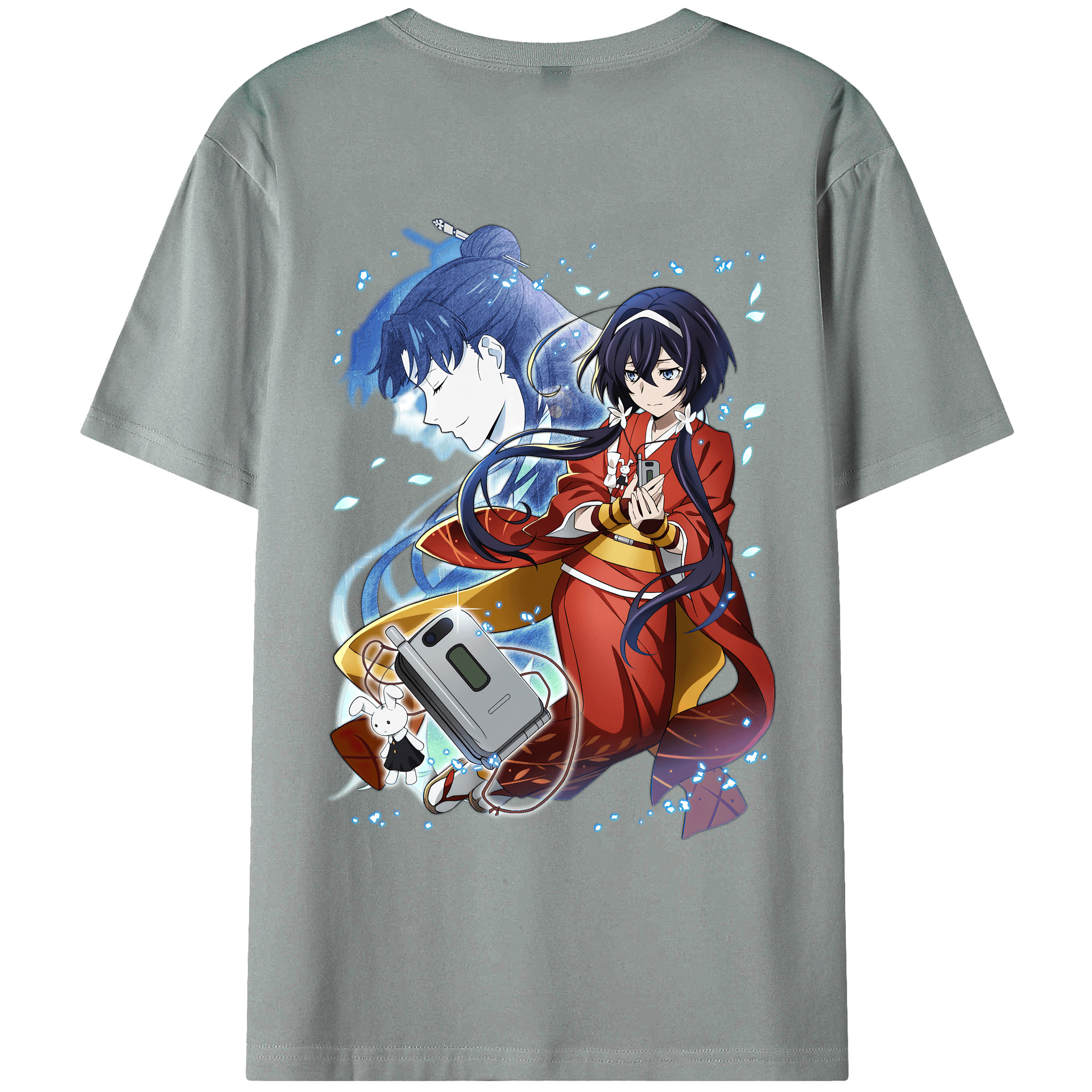 （画像用） 文豪ストレイドッグス Bungo Stray Dogs 綿100％ メンズ半袖Tシャツ（バックプリント） 通気性